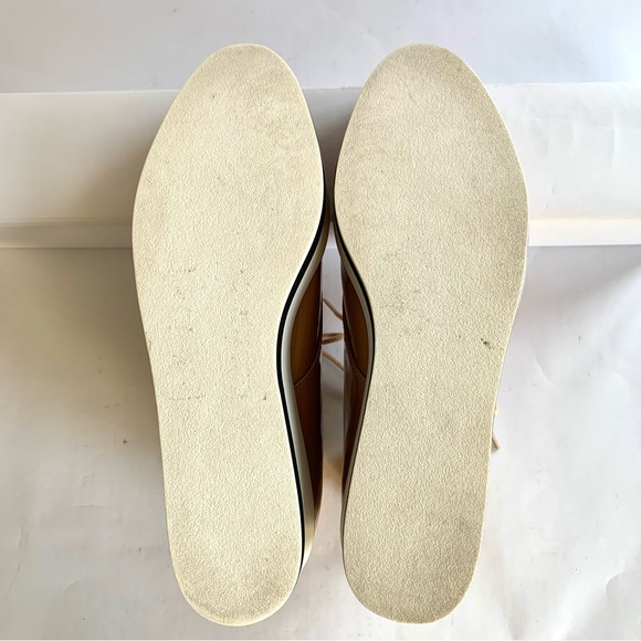 ABOUND NUDE/TAN FAUX PATENT LEATHER LACE-UP PLATFORM OXFORDS EUC! Sz9 - Picture 6 of 8